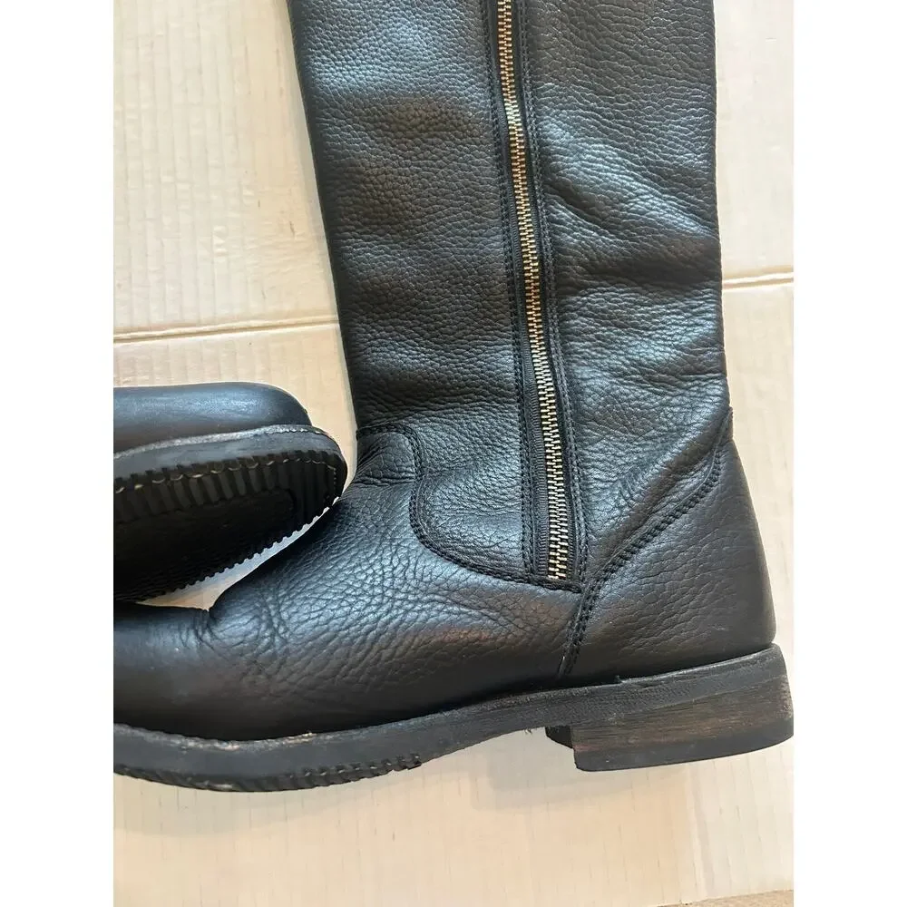 Caboras Women’s Sz 7.5 Black Leather Boots Tall Riding Slip Resistant Equestrian